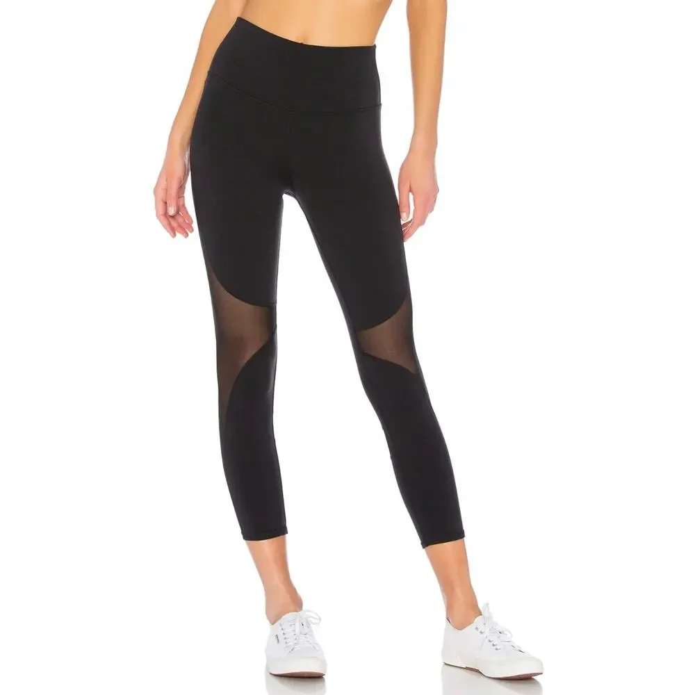 NWT Alo Yoga High Waist Coast Capri Leggings Black Sports Workout Gym Size XS